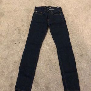 Express Dark Wash Skinny Mid Rise Jeans/Jeggings